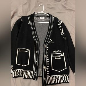 Cardigan w Drawn Pattern